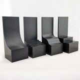alt="various backdrop plinths, from left to right, quarter pipe, steps, wavy and two step"