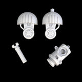 destrier shoulder joint unassembled components on a black background