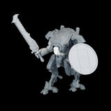 alt="armiger armed with a chainsword and round shield"