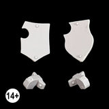 Imperial knight armiger tilt shields shown as a pair with their mounting brackets, front view