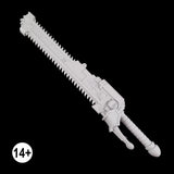 imperial knight chainsword assembled against black background