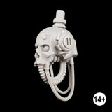 imperial knight skull head shown from the left, assembled with cables looped