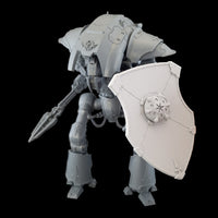 alt="imperial knight lancer shield with void attachment being wielded by a cerastus knight lancer"