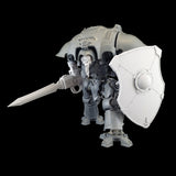 alt="imperial knight lancer shield with boss attachment wielded by a knight"