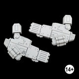 tau coldstar battlesuit commander fusion arms assembled with shoulder joints