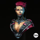 Projection female cyber trendsetter 1/10 scale bust assembled front front view painted by Will Brightley