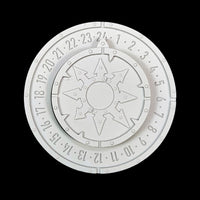 alt="numbered wound trackers with twenty four numbers, chaos star design"