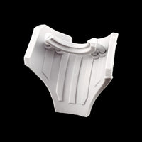 alt="imperial knight arm guard plate shown assembled from behind against a black background"