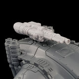 alt="targeting skull pintle mounted gun shown mounted on an armiger carapace"