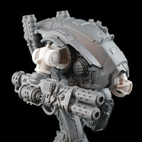 alt="imperial knight armiger replacement shoulder joint shown in situ on armiger with stock gun attached"