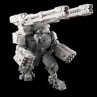 alt="tau broadside battlesuit missile arms assembled on a tau broadside model with additional railgun add-ons"