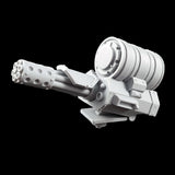 alt="imperial knight canopy mounted gatling cannon assembled left hand view" 