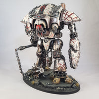 alt="imperial knight chain fist assembled on a painted chaos knight renegade with flail"