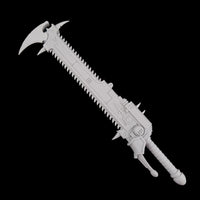 alt="imperial knight chainsword assembled with additional spikes and added blade end"