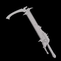 alt="imperial knight chainsword assembled with additional spikes and added scythe end"