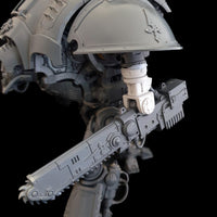alt="imperial knight replacement arm joint in use on a knight chainsword"