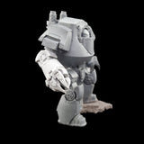 alt="clawed fist shown on a contemptor dreadnought right hand side view" 