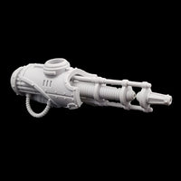 alt="armiger convergence beam cannon fully assembled against black background three quarter view"