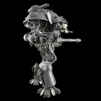 alt="imperial knight double back knee joints shown on assembled dominus castillen"