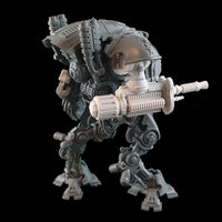 alt="Armiger wardog electromagnetic lock energy weapon with gun shield shown on an armiger imperial knight, right hand side view"