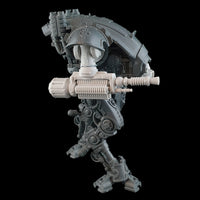 alt="Armiger wardog electromagnetic lock energy weapon without gun shield shown on an armiger imperial knight, right hand side view"