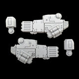 alt="tau coldstar battlesuit commander fusion arms unassembled with shoulder joints"