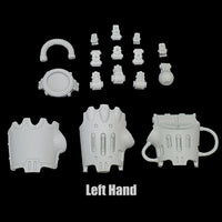 alt="left hand side imperial knight gauntlet unassembled components"