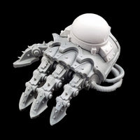 alt="shield connector shown attached to the standard imperial knight gauntlet"