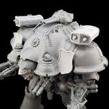 alt="a pair of imperial knight 3d printed missile pod with twin missiles on top of a valiant imperial knight"