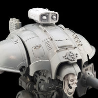 alt="A imperial knight 3d printed missile pod with twin missiles on top of a questoris imperial knight"