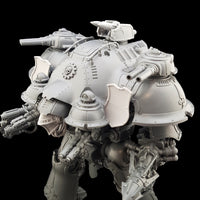 alt="single imperial knight twin missile rack mounted on an imperial knight dominus model kit"
