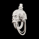 alt="imperial knight skull head shown from the left, assembled with cables looped"