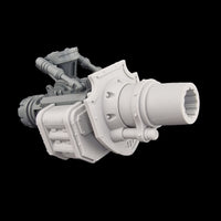 alt="imperial knight battle mortar assembled on cannon arm"