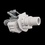 alt="imperial knight battle mortar assembled on cannon arm"