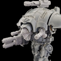 alt="pair of imperial knight mark two pintle mounted Gatling guns mounted on an imperial knight" 