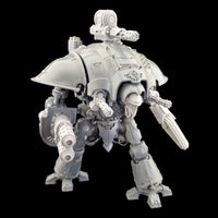 alt="pair of imperial knight mark two pintle mounted Gatling guns mounted on an imperial knight" 
