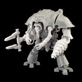 alt="imperial knight mining drill head assembled on imperial knight with loader arm and helping hands"