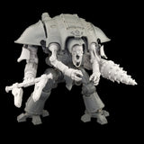 alt="imperial knight power loader claw arm assembled on imperial knight with mining drill and helping hands"