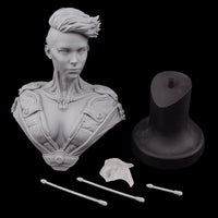 alt="Projection female cyber trendsetter 1/10 scale bust unassembled components"
