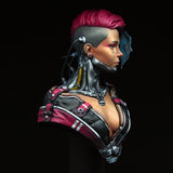 alt="Projection female cyber trendsetter 1/10 scale bust assembled right view painted by Will Brightley"