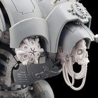 alt="imperial Knight pintle mounted shield generator on knight with skull head"