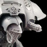 alt="Pintle mounted gatling gun assembled on a questoris imperial knight, pictured with our very own alternate knight head"