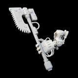alt="imperial knight melee gauntlet assembled with arm joint and gripping a weapon handle with a chain axe head"