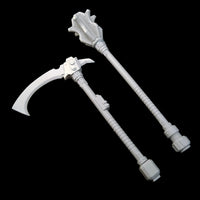 alt="imperial knight combat weapon handles shown with scythe and mace heads"