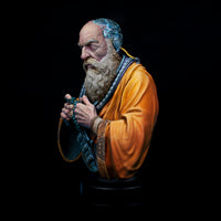 alt="knowledge the Greek cyber philosopher 1/10 scale bust painted by Phil Pryce front left view"