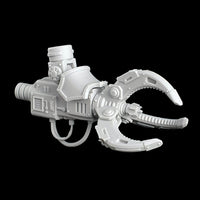 alt="Imperial Knight Armiger, resin multi part claw arm, assembled"
